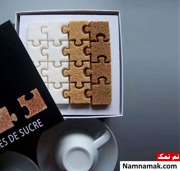بسته بندی جالب شکرهای فشرده به شکل پازل
