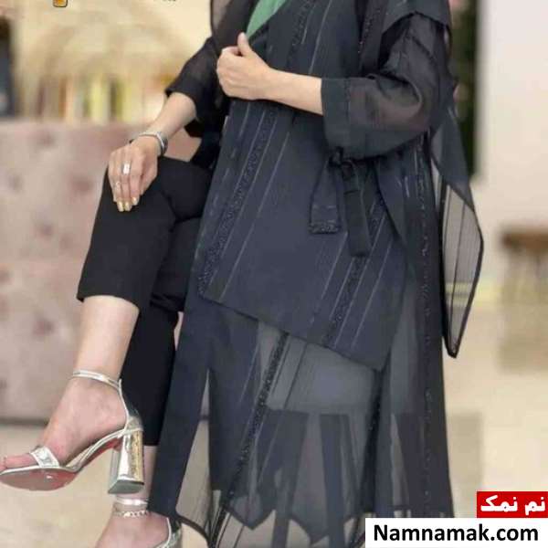 مدل مانتو با پارچه کرپ حریر مشکی