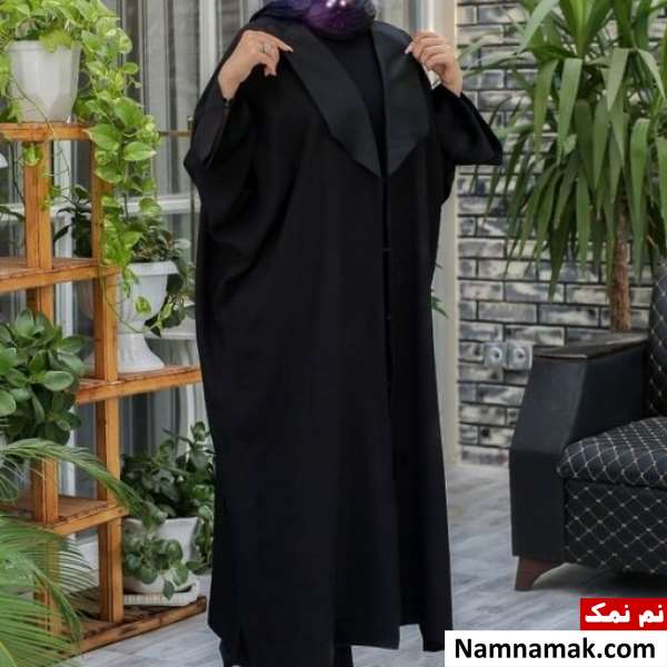 مدل مانتو با پارچه کرپ حریر مشکی