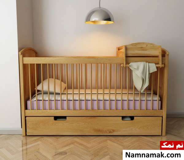تخت خواب چوبی نوزاد