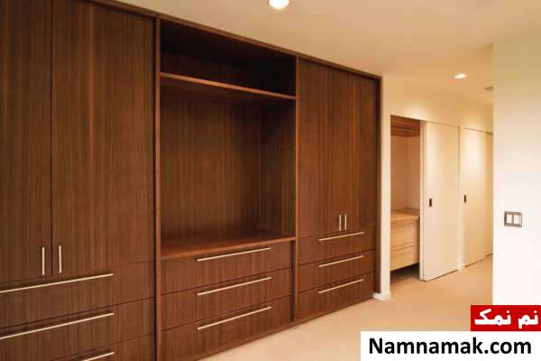 مدل های کمد دیواری اتاق خواب ، هال و پذیرایی کمد دیواری با تم قهوه ای