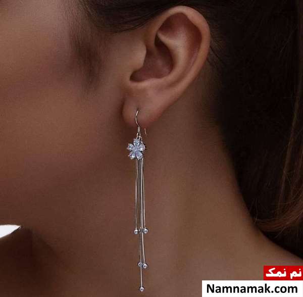 مدل های جدید گوشواره های بلند و آویز طلا ساده و اسپرت