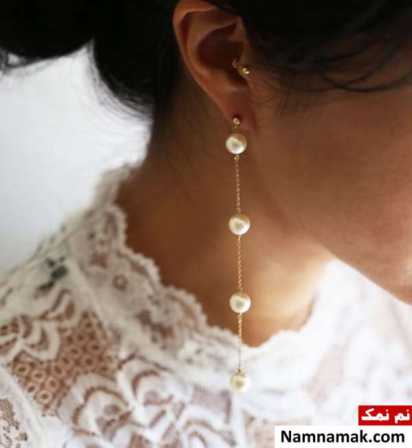 مدل های جدید گوشواره های بلند و آویز طلا ساده و اسپرت