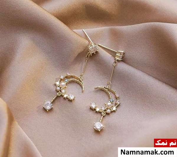 مدل های جدید گوشواره های بلند و آویز طلا ساده و اسپرت
