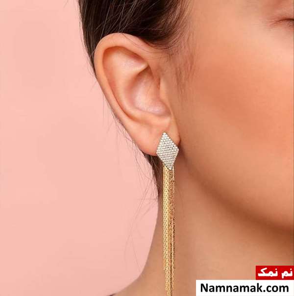 مدل های جدید گوشواره های بلند و آویز طلا ساده و اسپرت
