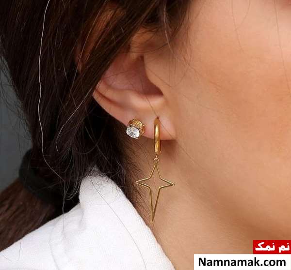 مدل های جدید گوشواره های بلند و آویز طلا ساده و اسپرت