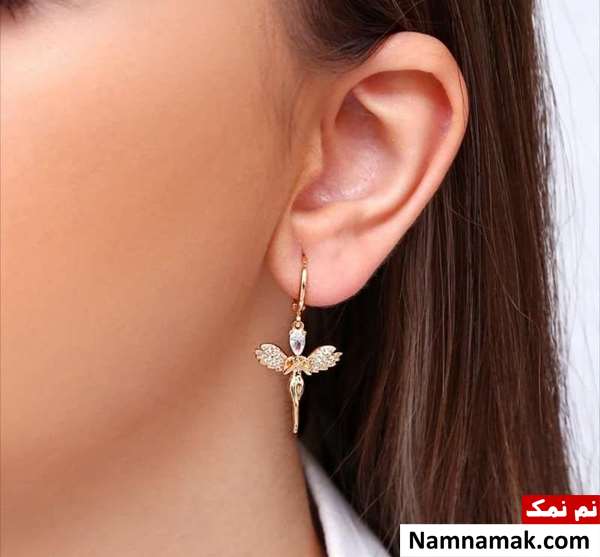 مدل های جدید گوشواره های بلند و آویز طلا ساده و اسپرت