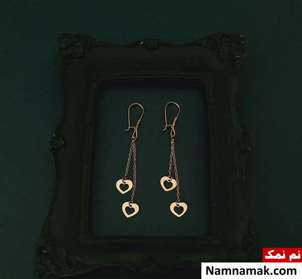 مدل های جدید گوشواره های بلند و آویز طلا ساده و اسپرت