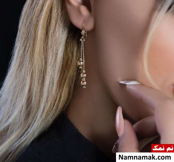 مدل های جدید گوشواره های بلند و آویز طلا ساده و اسپرت