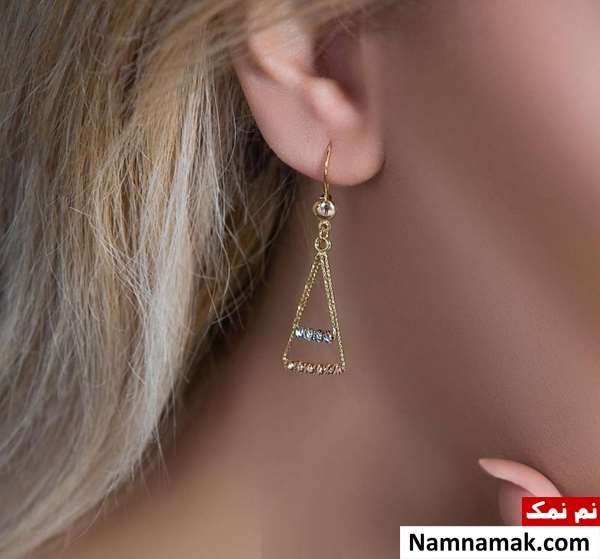 مدل های جدید گوشواره های بلند و آویز طلا ساده و اسپرت