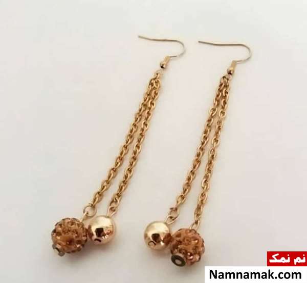 مدل های جدید گوشواره های بلند و آویز طلا ساده و اسپرت