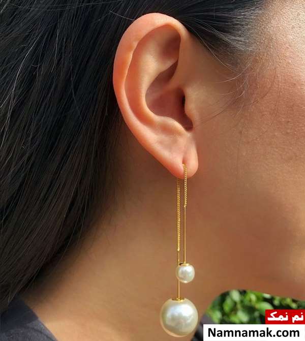 مدل های جدید گوشواره های بلند و آویز طلا ساده و اسپرت