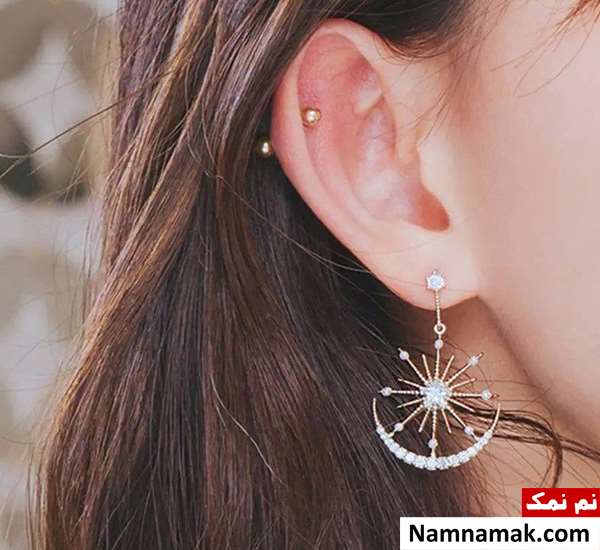 مدل های جدید گوشواره های بلند و آویز طلا ساده و اسپرت