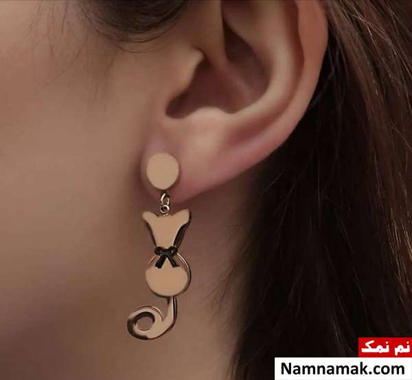 مدل های جدید گوشواره های بلند و آویز طلا ساده و اسپرت