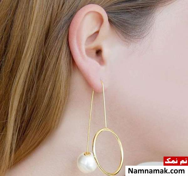 مدل های جدید گوشواره های بلند و آویز طلا ساده و اسپرت