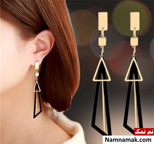 مدل های جدید گوشواره های بلند و آویز طلا ساده و اسپرت