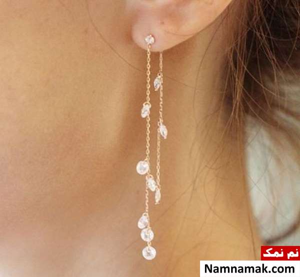مدل های جدید گوشواره های بلند و آویز طلا ساده و اسپرت