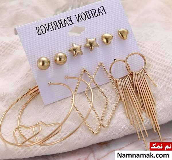 مدل های جدید گوشواره های بلند و آویز طلا ساده و اسپرت