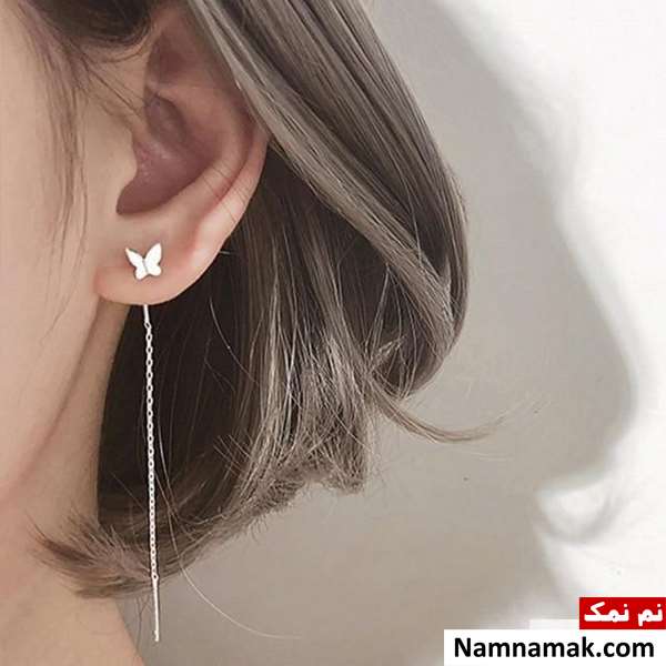 مدل های جدید گوشواره های بلند و آویز طلا ساده و اسپرت