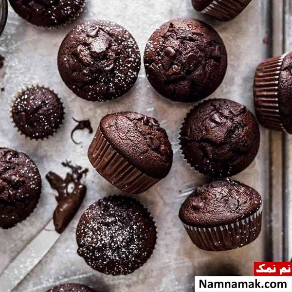 کاپ کیک شکلاتی بدون فر و شیر