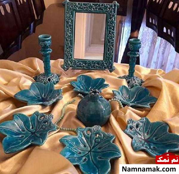 تزیین و چیدمان مدرن سفره هفت سین با جام و وسایل شیک