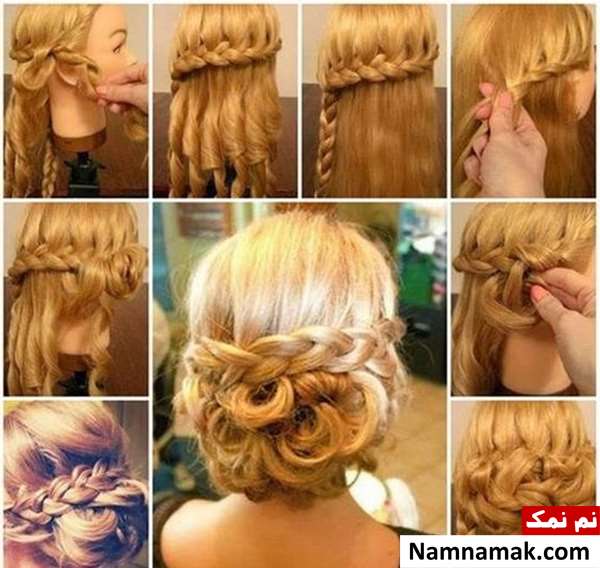 آموزش بافت مو ساده و شیک دخترانه مجلسی با فیلم