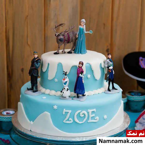 تزیین کیک تولد با تم فروزن 