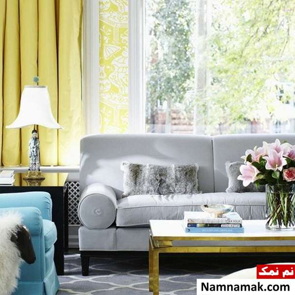 فرش طوسی رنگ با چه پرده ای ست می شود؟