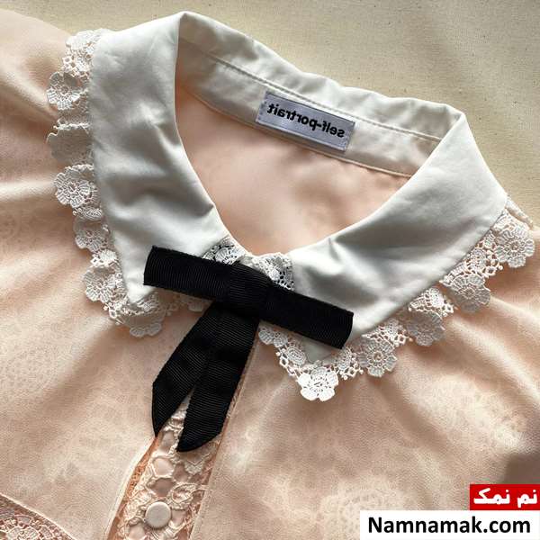 مدل یقه لباس مجلسی گیپور زنانه و دخترانه