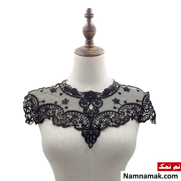 مدل یقه لباس مجلسی گیپور زنانه و دخترانه