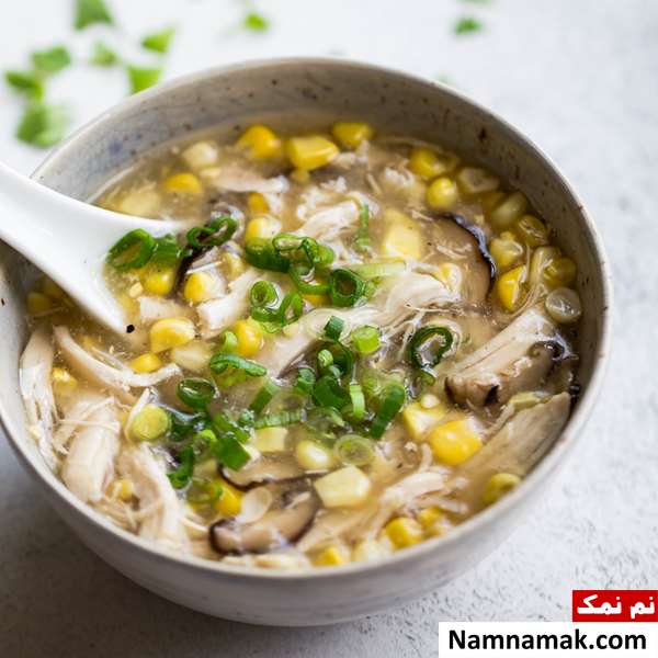 سوپ ذرت و قارچ بدون شیر