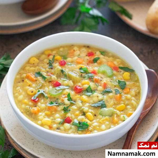 سوپ ذرت و جو