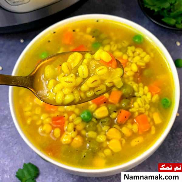 سوپ ذرت و جو