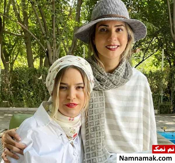 سارا بهرامی و ستاره پسیانی در پشت صحنه فیلم علفزار