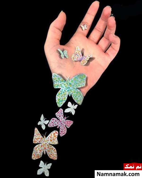 نقاشی های سه بعدی روی دست