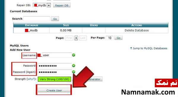 آموزش تصویری ساخت دیتابیس در cpanel