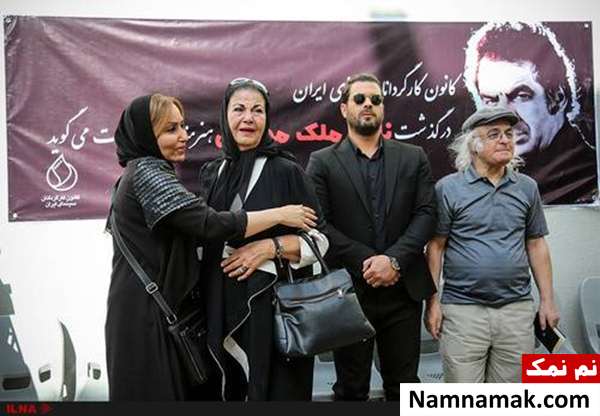 مراسم تشییع ناصر ملک مطیعی فریدون جیرانی ، پژمان بازغی ، پوری بنایی و پرستو صالحی