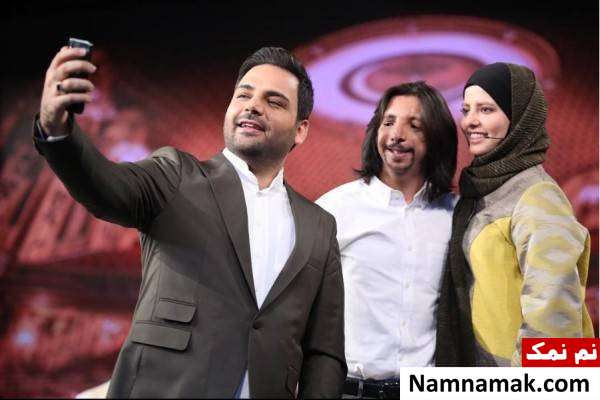 سلفی احسان علیخانی با مهمانان برنامه ماه عسل برنامه ماه عسل