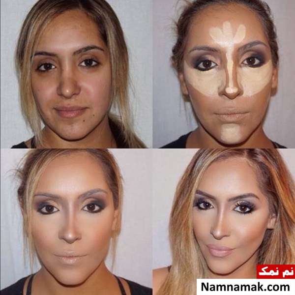 کانتورینگ صورت بیضی شکل کانتورینگ صورت
