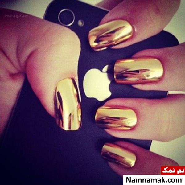 لاک آینه ای طلایی و لوکس لاک آینه ای طلایی