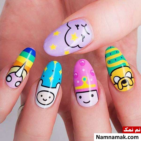 طراحی ناخن کارتونی جالب طراحی ناخن کارتونی
