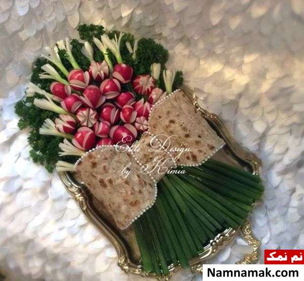 تزیین نون پنیر سبزی