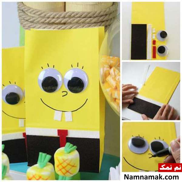عکس پاکت کاغذی خوراکی برای تولد با تم باب اسفنجی عکس پاکت کاغذی خوراکی برای تولد با تم باب اسفنجی