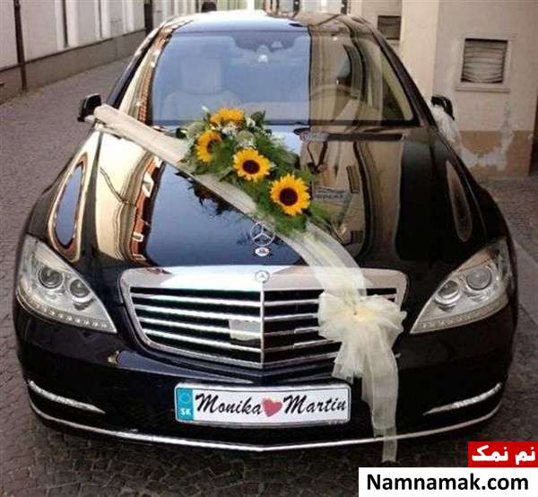 ماشین عروس با گل