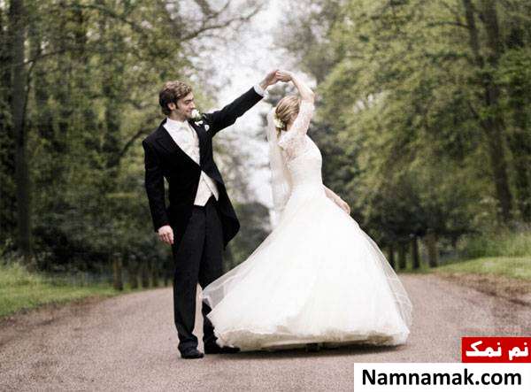 ژست عروس و داماد در باغ ژست عروس و داماد