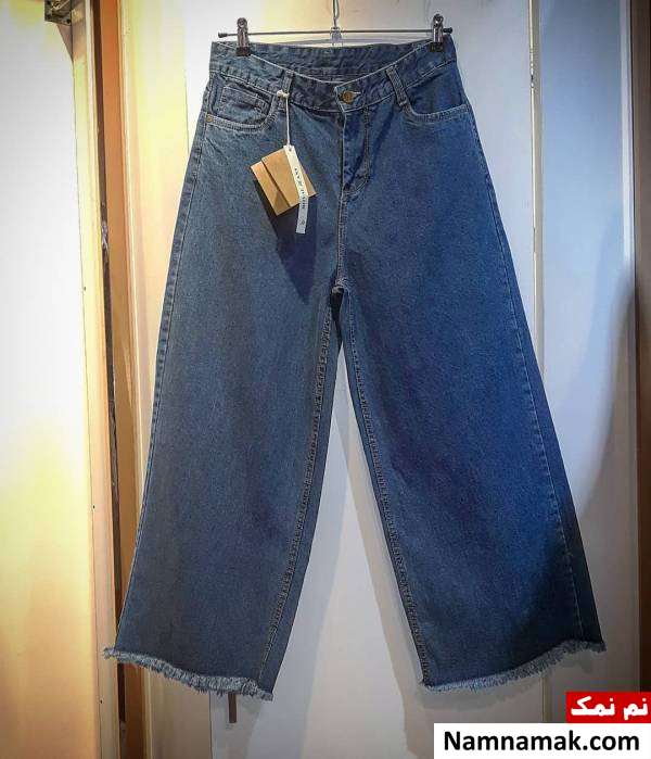 شلوار جین گشاد رنگ تیره شلوار جین