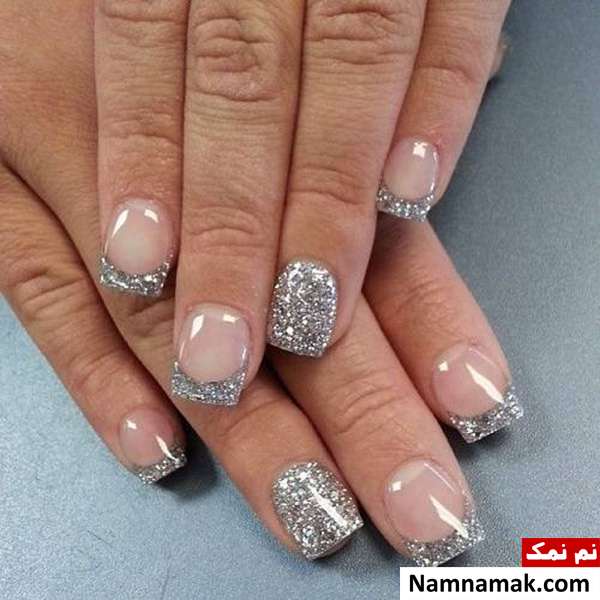  فرنچ ناخن با لاک صدفی