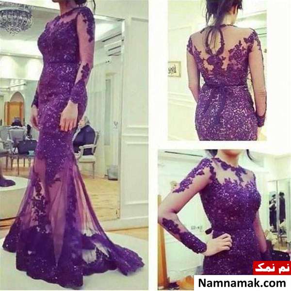 پیراهن مجلسی بنفش