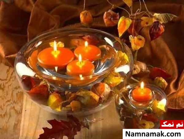 تزیین شمع با گل