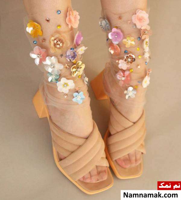جوراب گل برجسته مجلسی